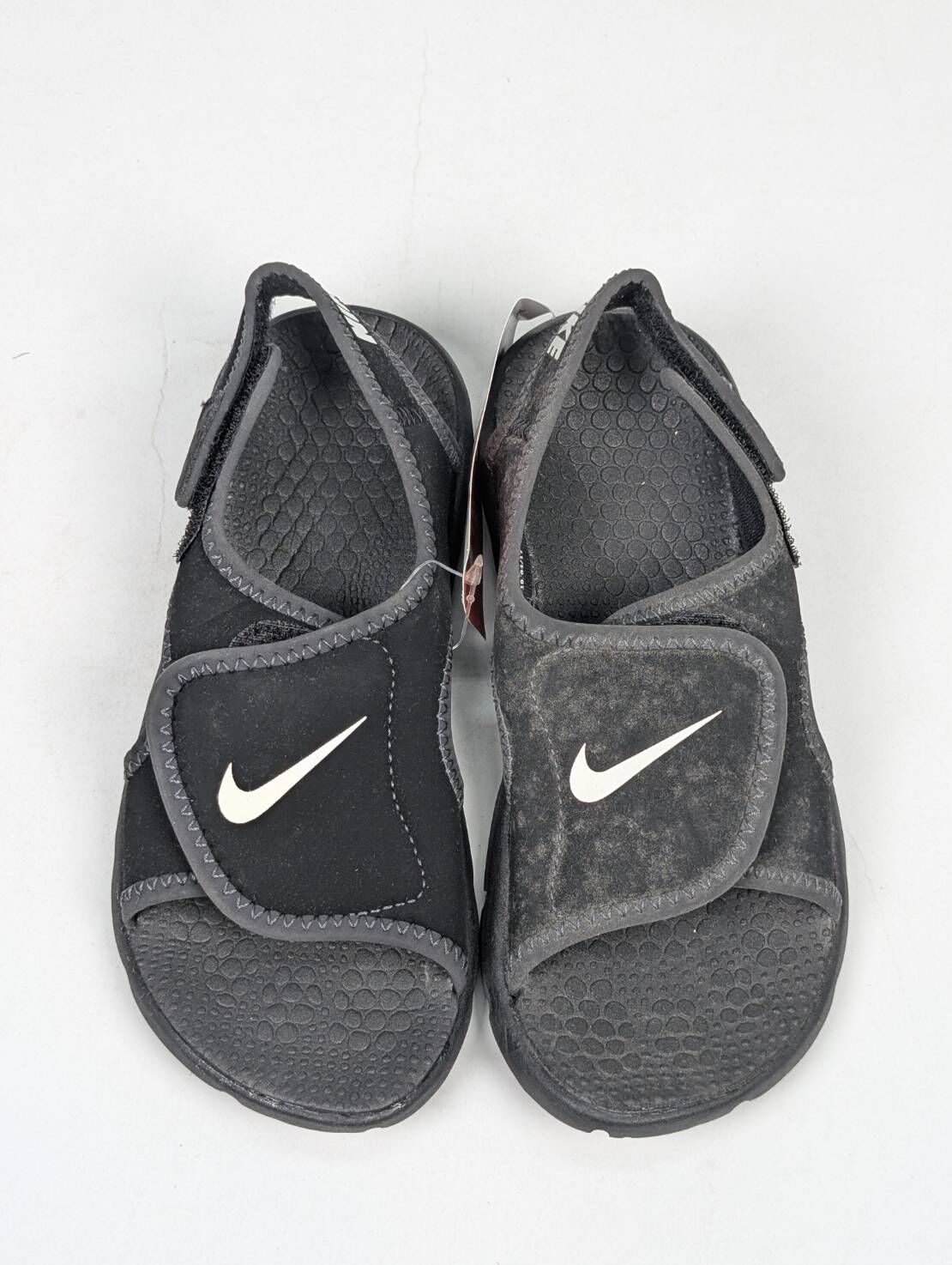微瑕疵-左右腳鞋面色差 386518-011 13C NIKE SUNRAY ADJUST 4 中童 黑 涼鞋