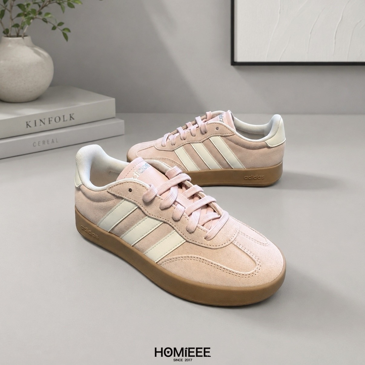 Adidas Barreda Pink 麂皮 粉色 休閒鞋 德訓鞋 女鞋 [KH6998]