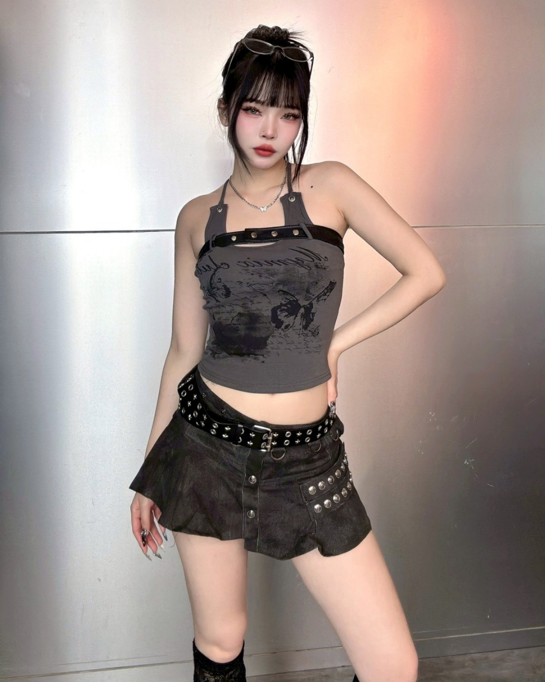 重工解構短裙