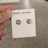 [S] MARC JACOBS SILVER/BUBBLEGUM 4S4JER001J08-667 BOLT ENAMEL STUD EARING, 196611145565 (SMJ681)