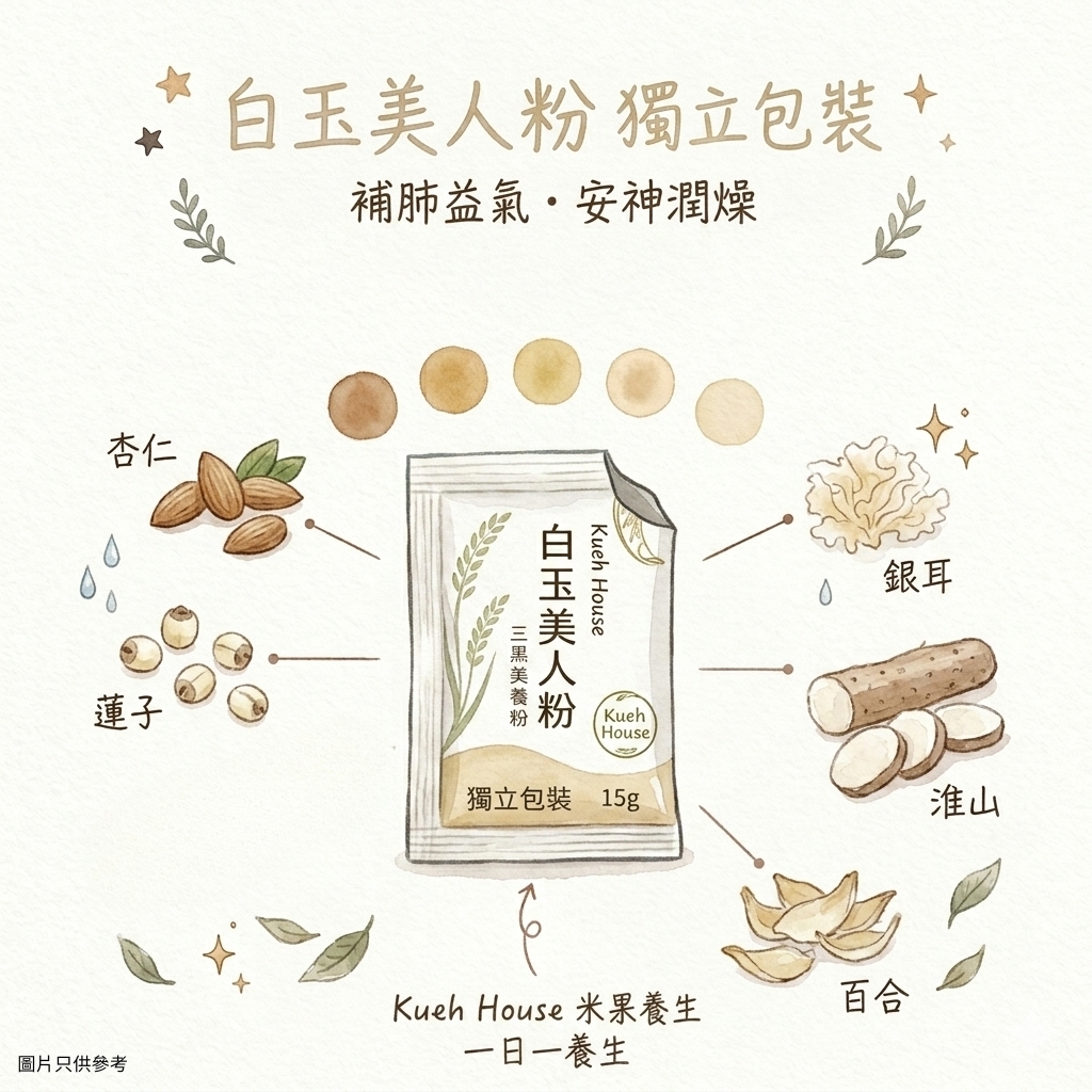 白玉美人粉- 獨立包裝（30 小包/每包15g)