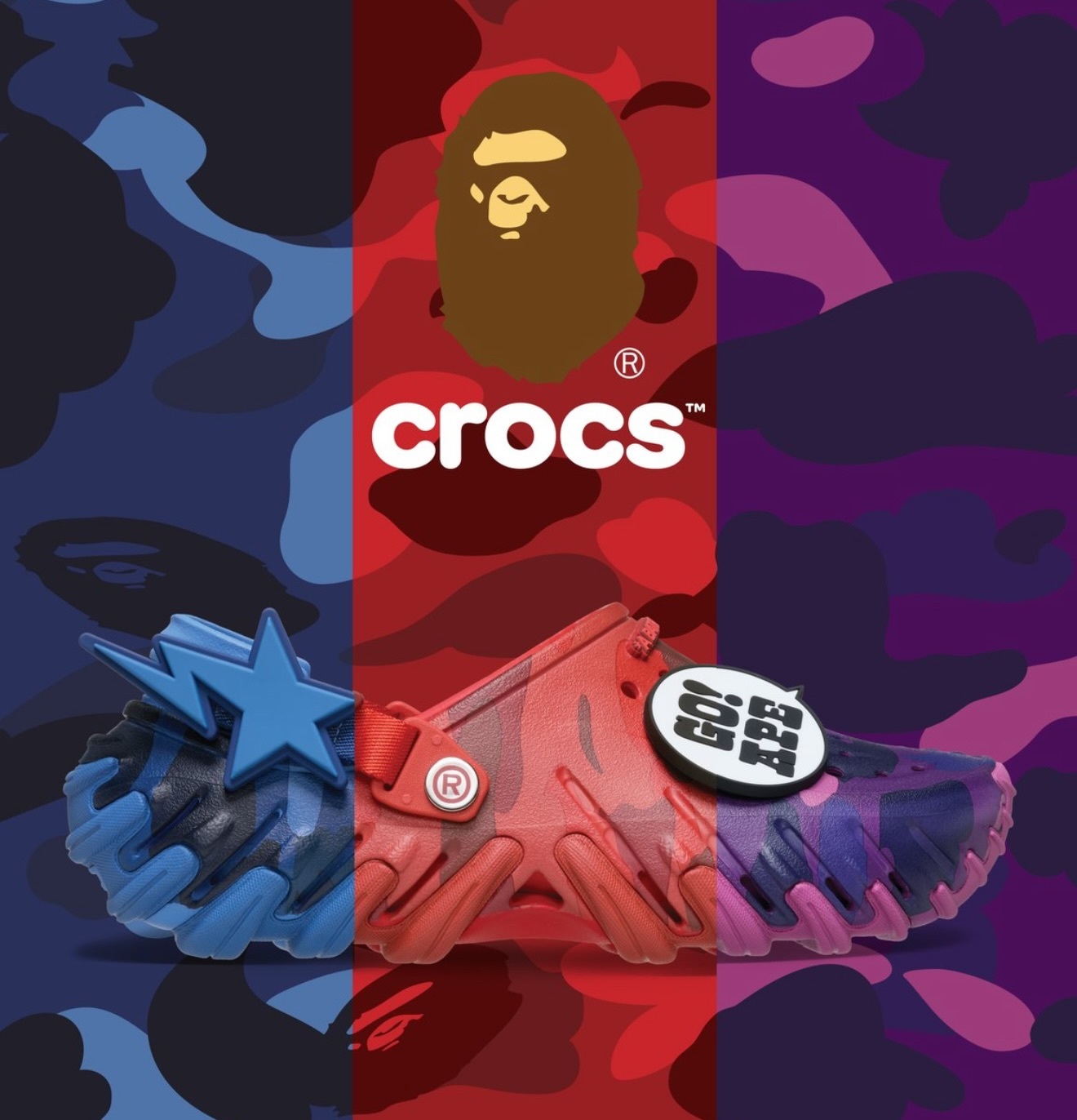 BAPE X CROCS 聯名 2.0 拖鞋 洞洞鞋 1M23191927