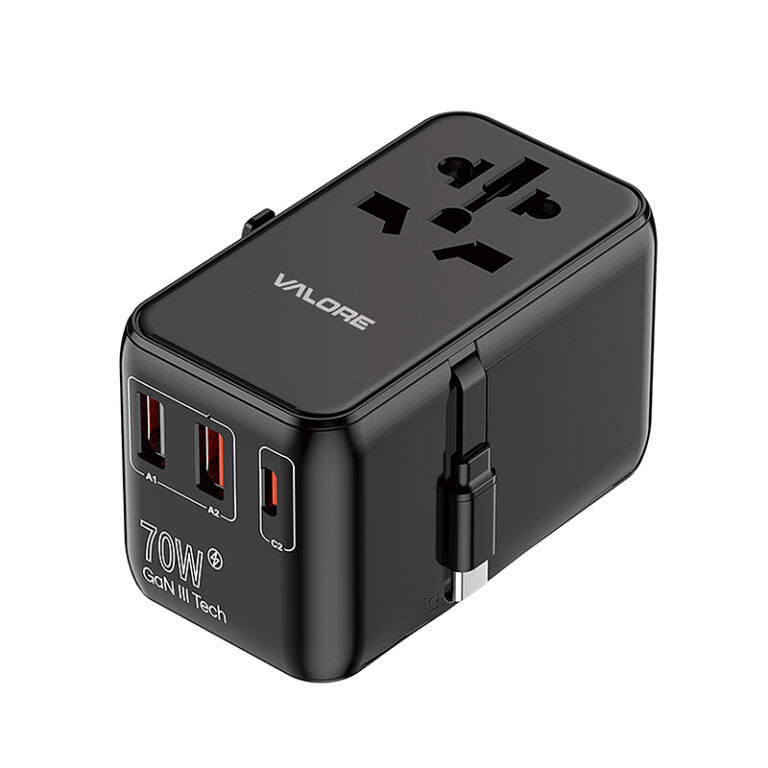 【Valore UTA-002】70W 全球通用旅行轉接器 (內建伸縮線版)