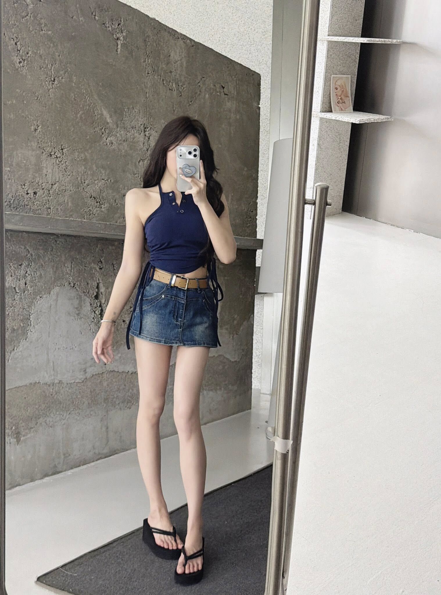 小姐姐削肩側抽繩帶胸墊背心🎀