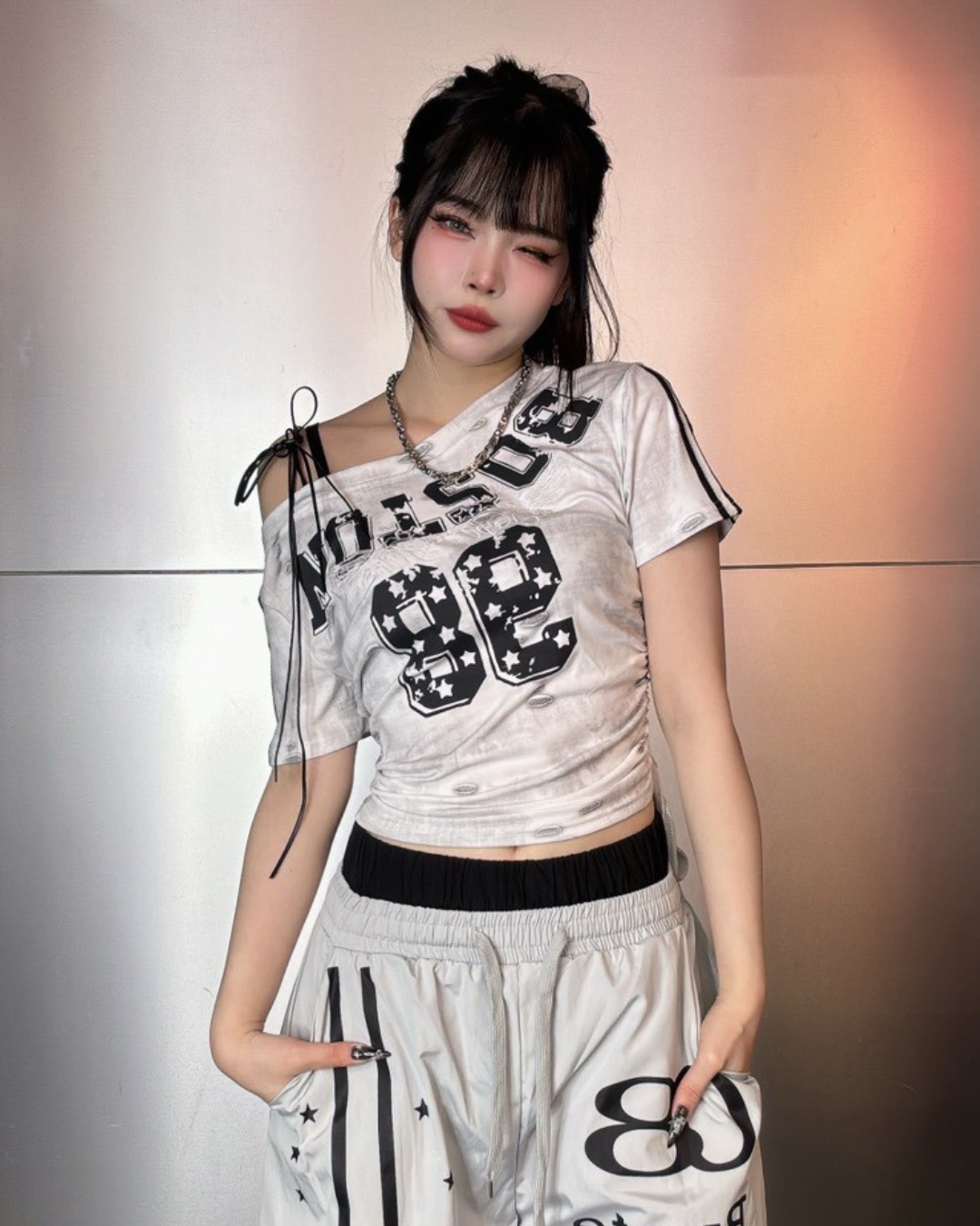 袖條98短版T
