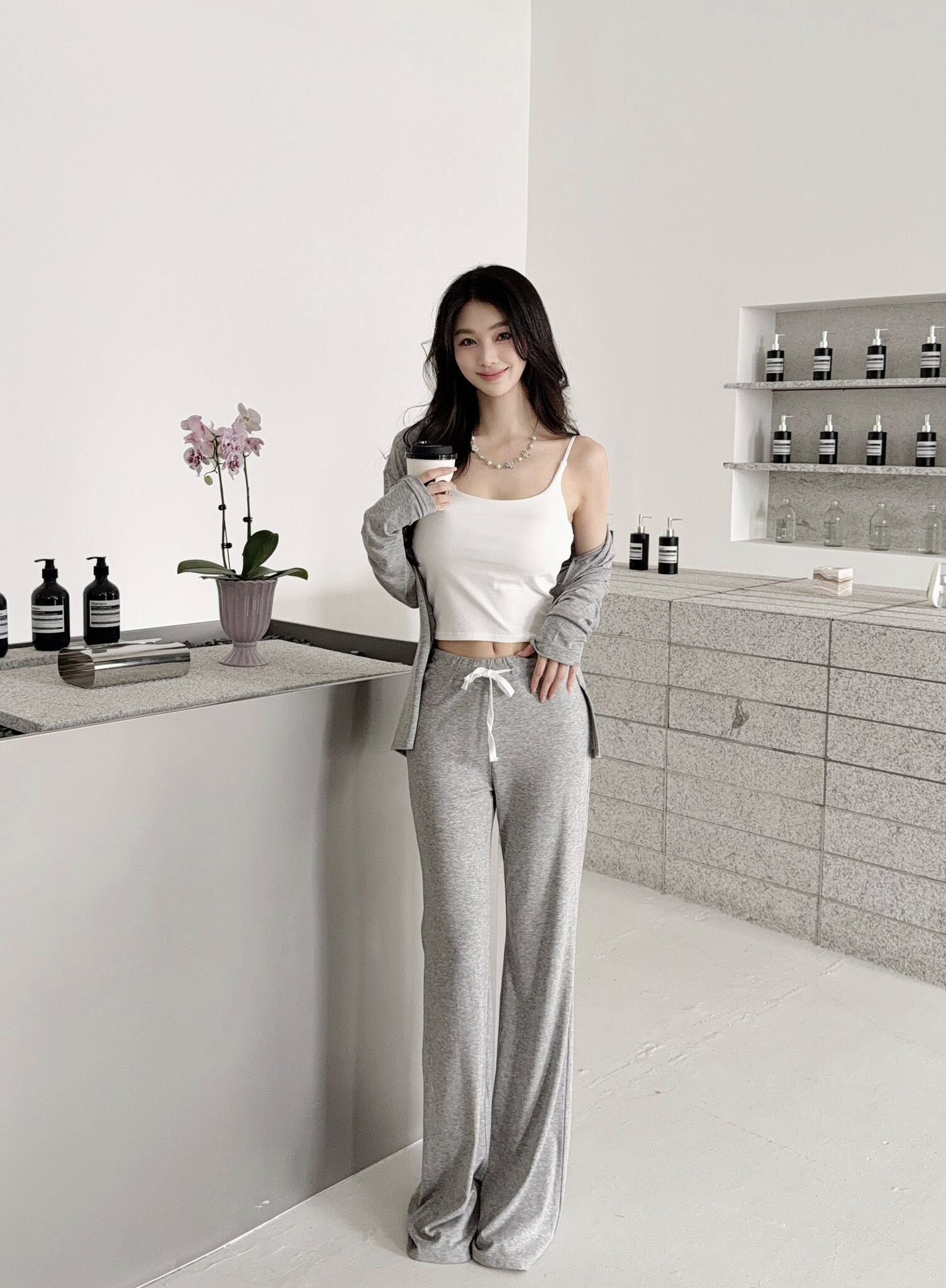 小眾博主款防曬小外套背心喇叭褲三件式套裝🎀