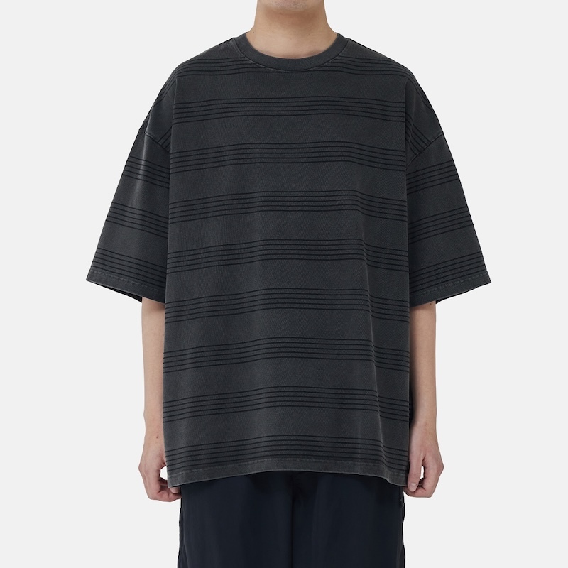 moif - GARMENT DYED STRIPE H/S TEE - PMF026-02JH11