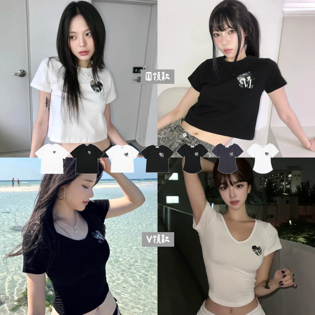 #預購 🇰🇷韓國26春夏 MUCENT 愛心迷彩小Logo 短袖上衣 M32