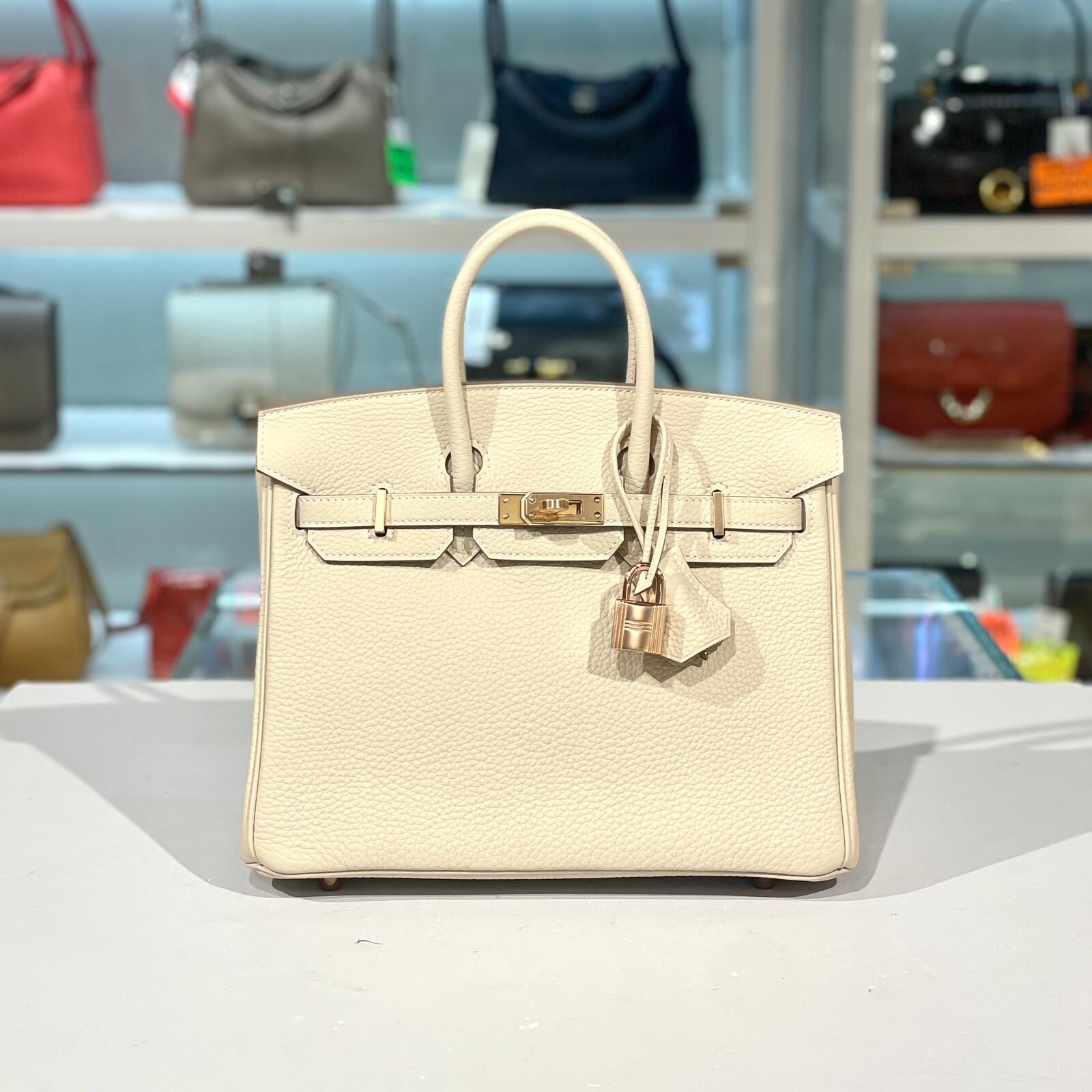全新BIRKIN 25,Craie Togo Rose Gold 奶昔白玫瑰金扣 B STAMP #B25 #鉑金包 #BRAND NEW #香榭站正品