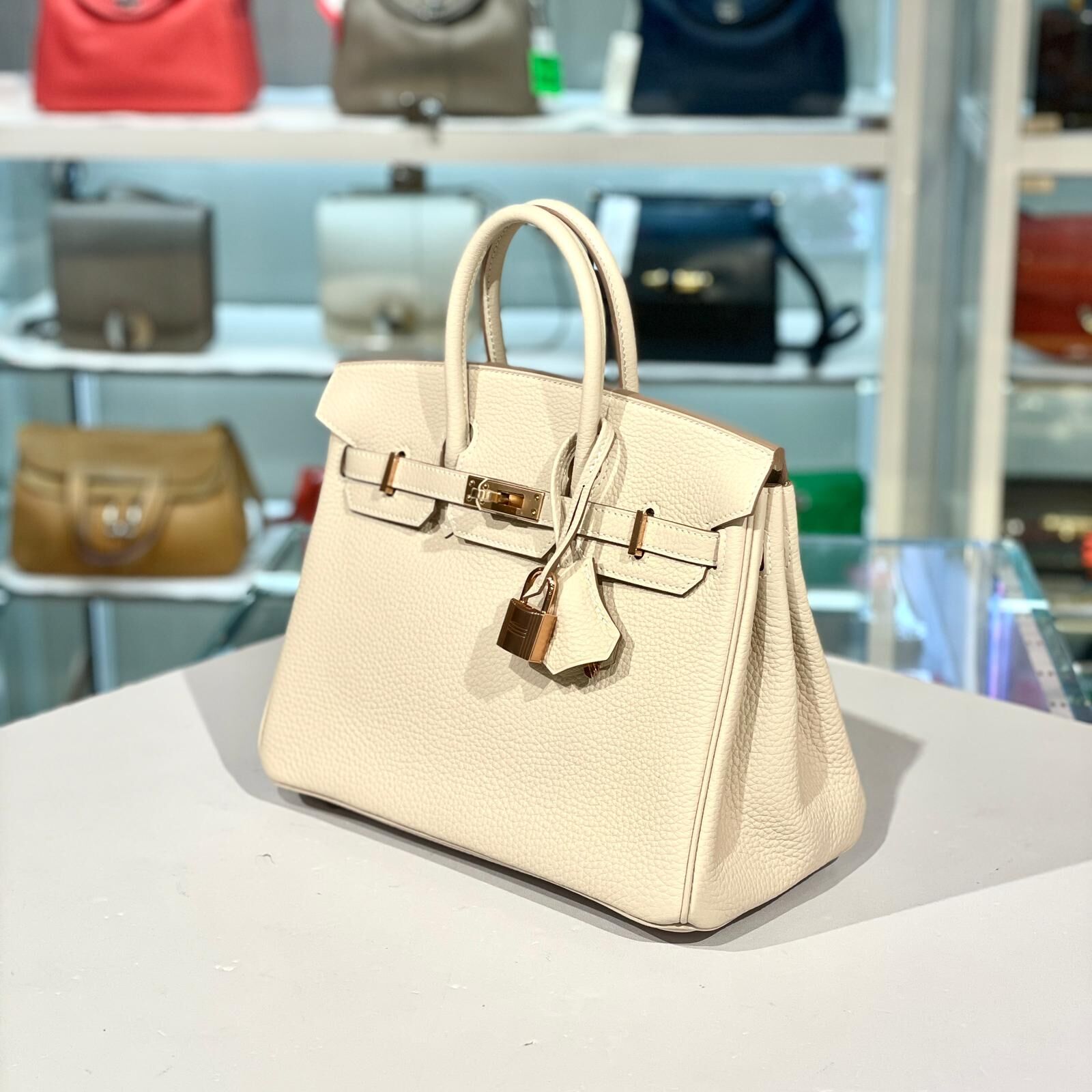 全新BIRKIN 25,Craie Togo Rose Gold 奶昔白玫瑰金扣 B STAMP #B25 #鉑金包 #BRAND NEW #香榭站正品