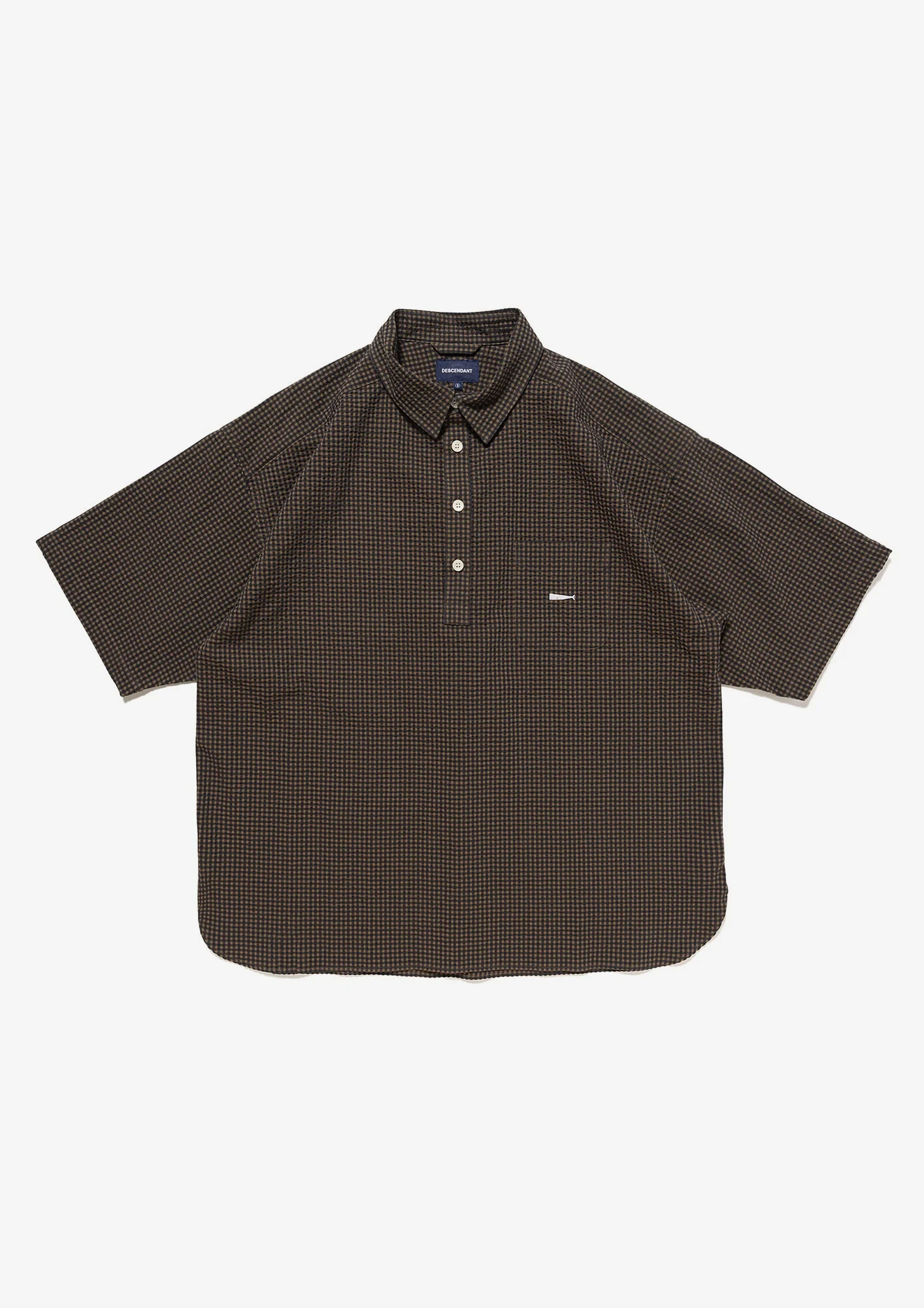 [現貨] DESCENDANT SS26 VOIL PULLOVER PLAID SS SHIRT | GREEN / BROWN