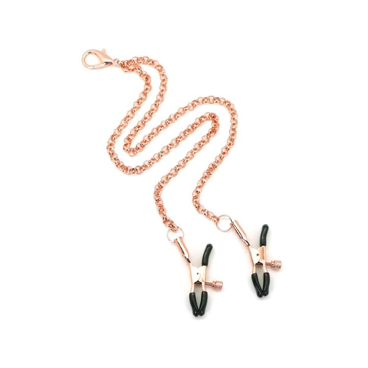 Liebe Seele Rose Gold 玫瑰金粹 真皮頸圈及乳夾組 高級SM道具 日本SM用品