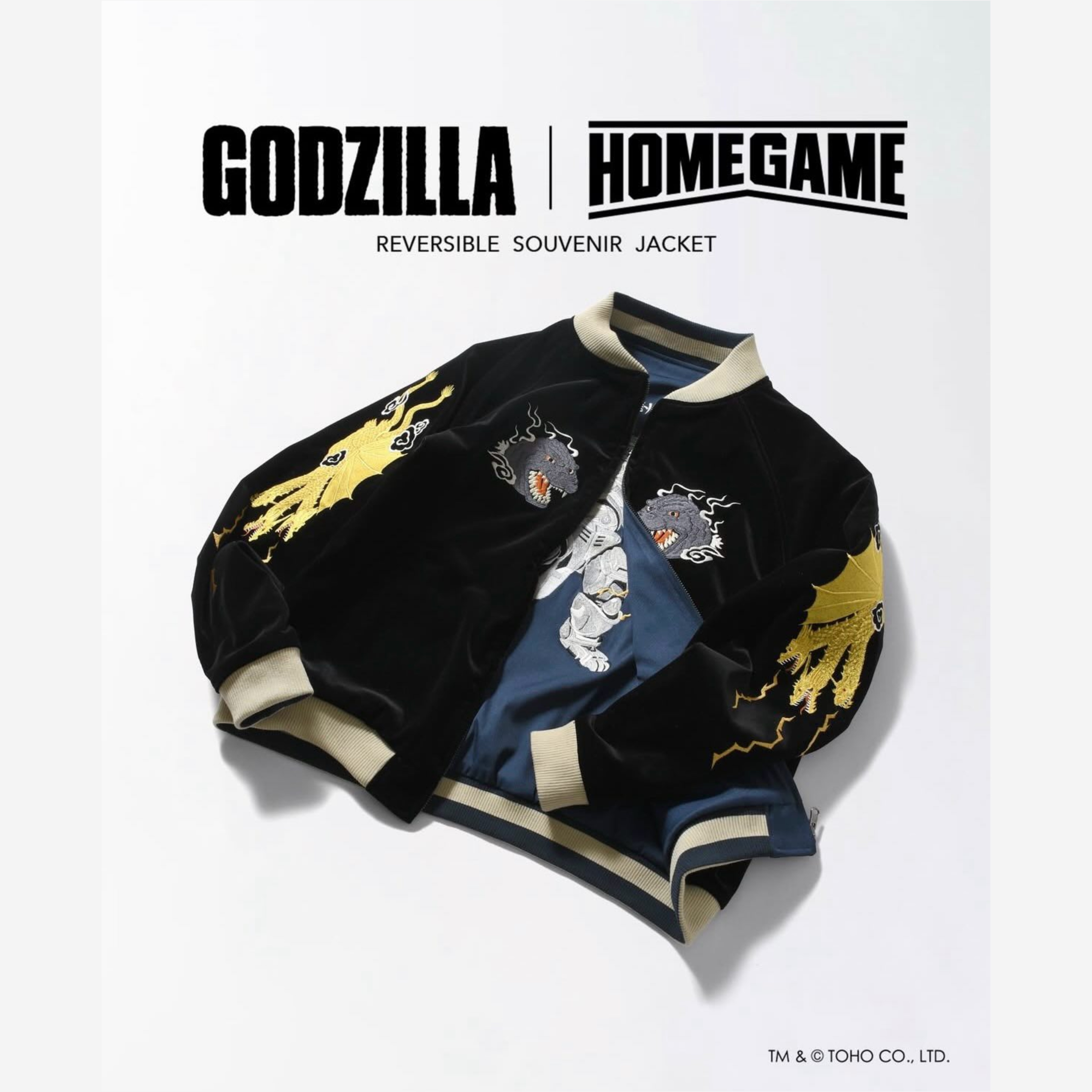 2026SS GODZILLA HOMEGAME 聯名 哥吉拉 基多拉 刺繡 雙面 穿外套 橫須賀 外套 現貨