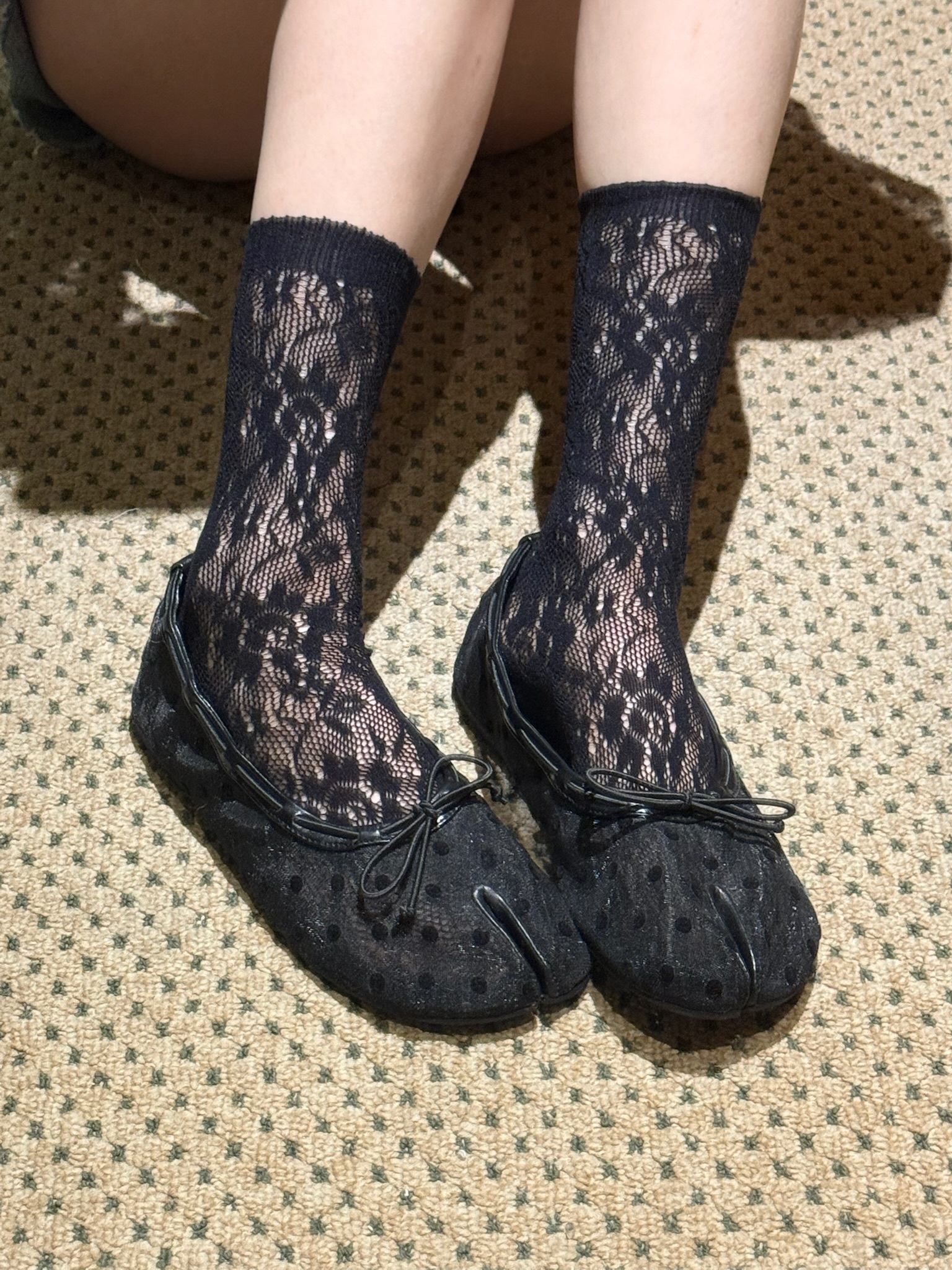 M73/ 蕾絲透膚短襪