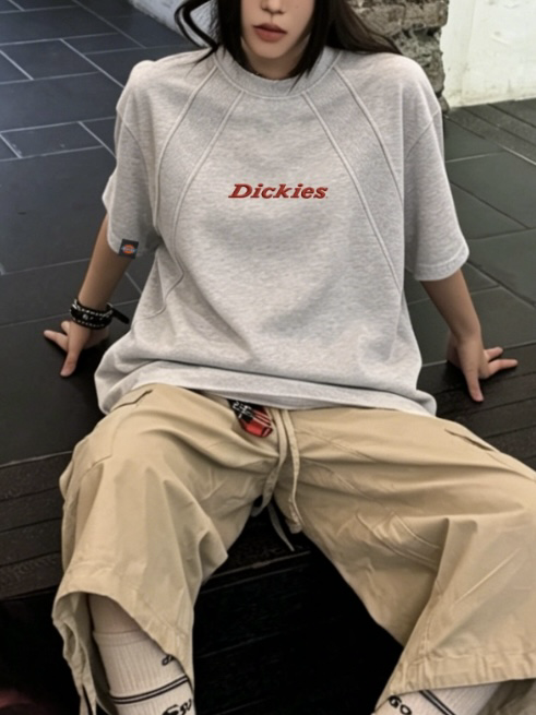 （預購）Dickies 拼接線條Logo短袖 情侶 寬鬆