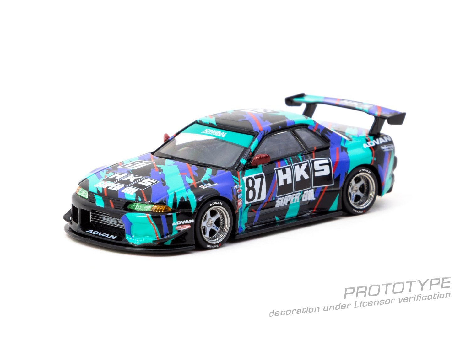 Tarmac Works Nissan Skyline R32 寬體 HKS 模型車＋卡片套裝