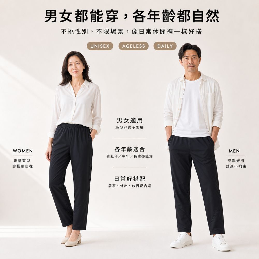 成人防漏尿褲男女皆可穿,各年齡層日常使用都自然,適合男性女性、長輩照護與輕漏尿防護需求