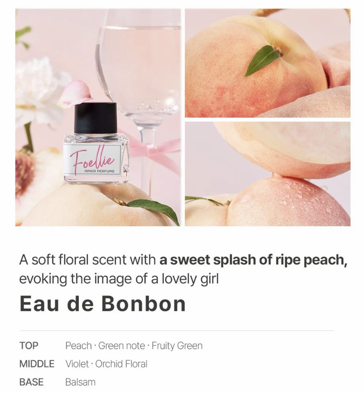【原裝行貨】 韓國 Foellie - 私密處護理香氛香水 Eau de Bonbon（白蜜桃淑女）5ml