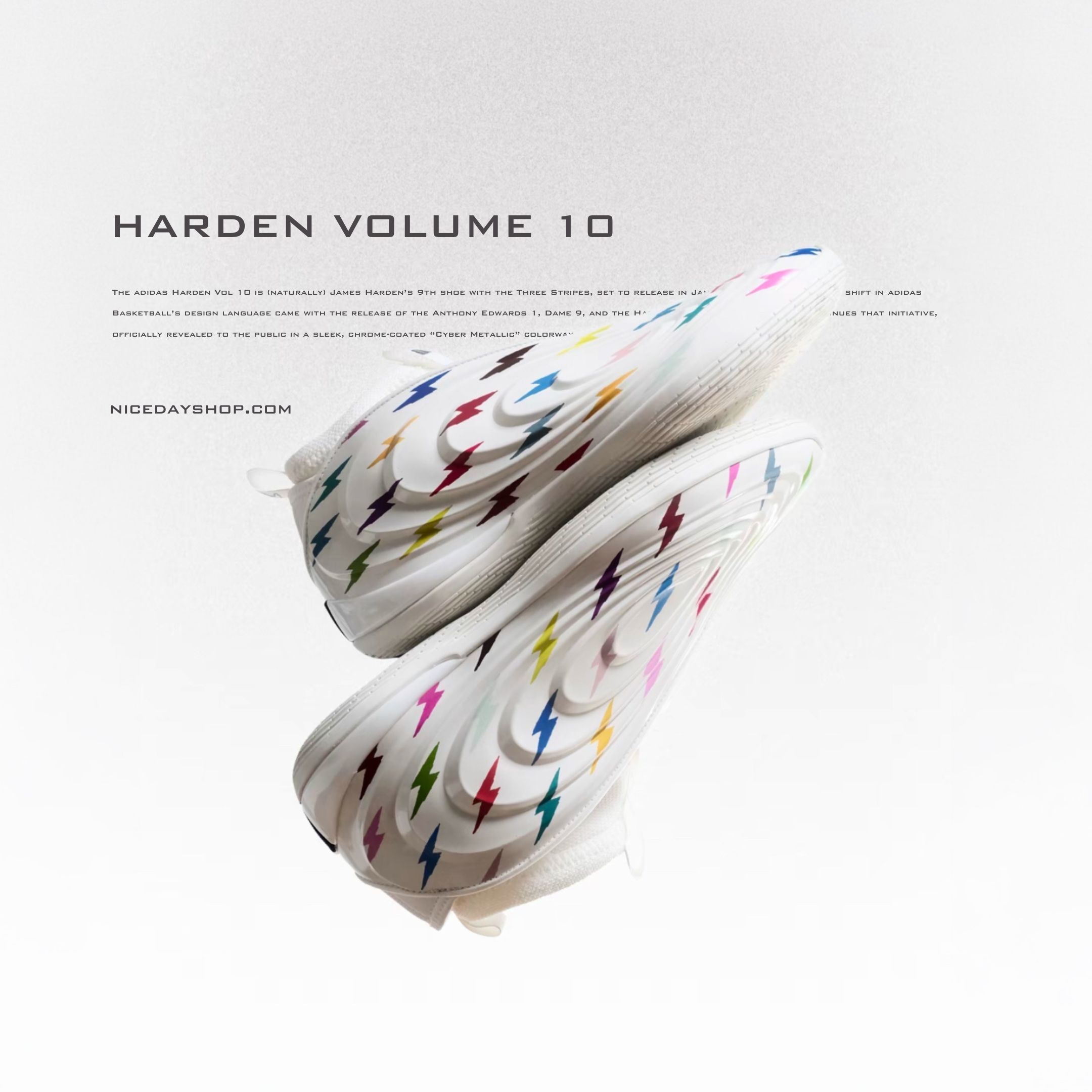 NICEDAY 代購 Adidas Harden Vol.10 彩虹 閃電 籃球鞋 KZ7544