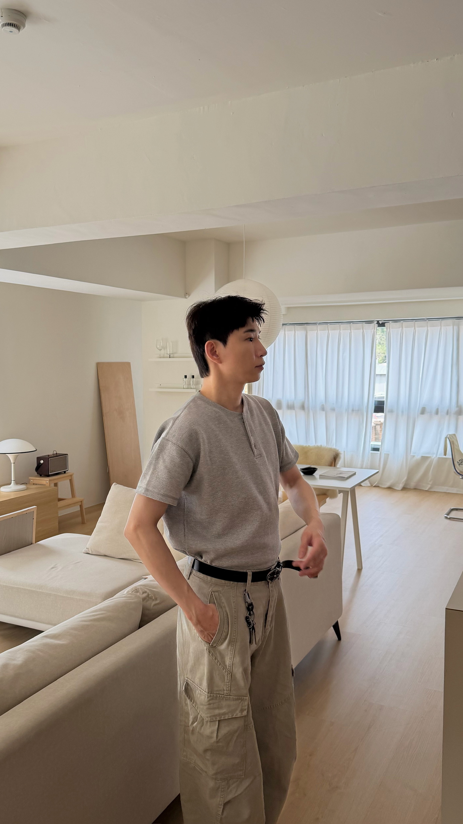 華夫格排扣上衣