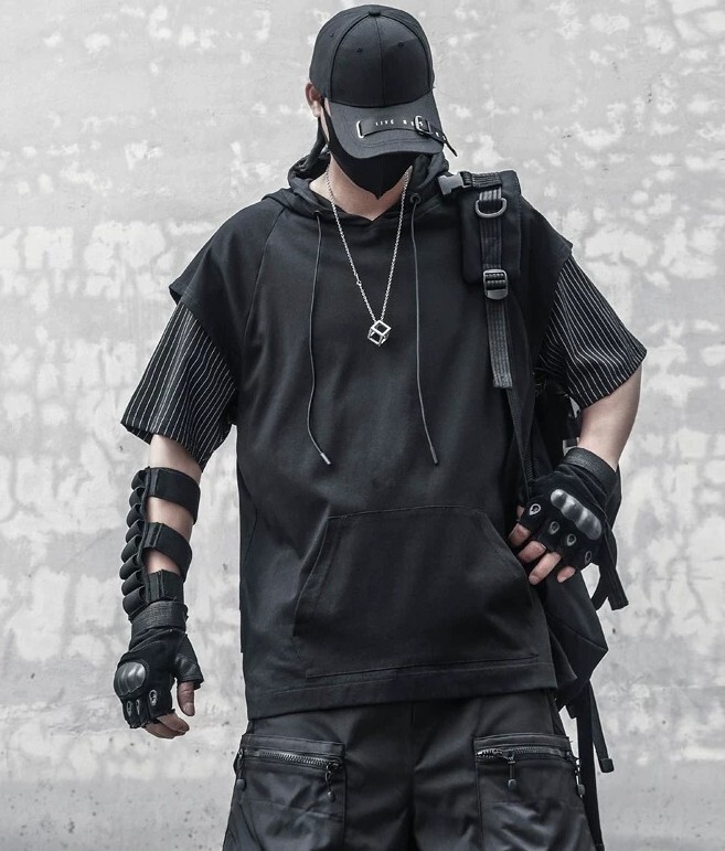 𝙏𝙀𝘾𝙃𝙒𝙀𝘼𝙍 機能假兩件連帽條紋帽衫