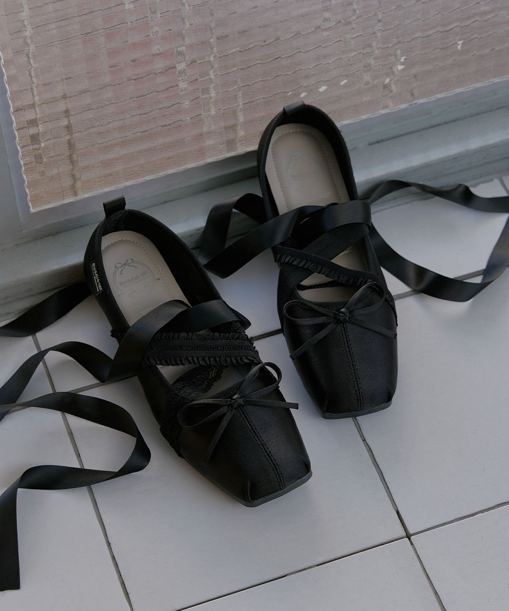 韓國代購｜ROCKFISH BANDING BALLET FLATS (4 Colours)
