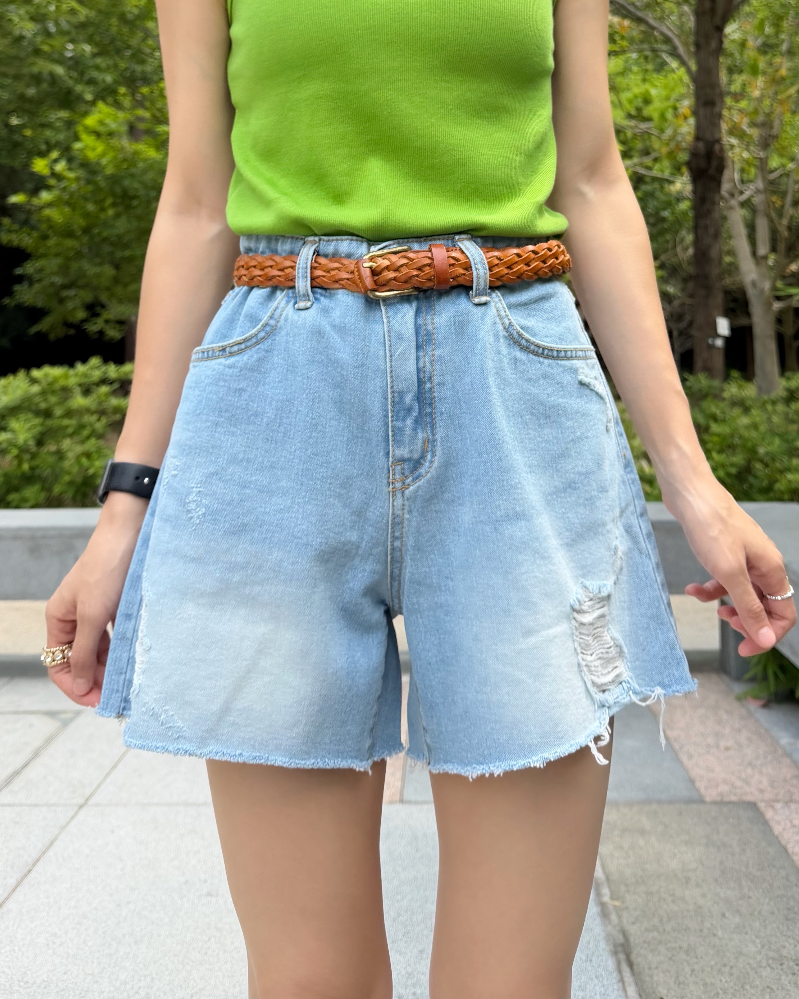 5月新品♥柔軟爛短牛[內橡筋腰]