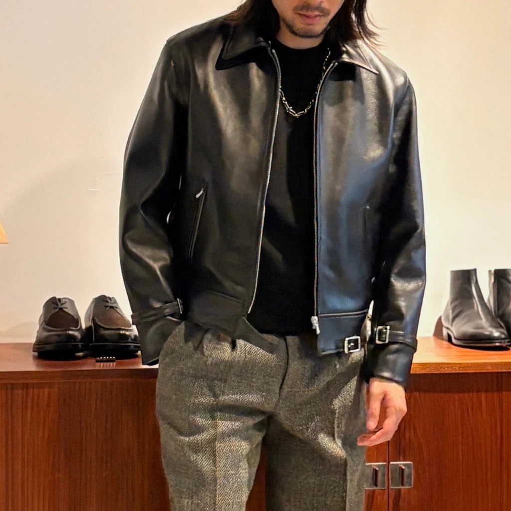 A.PRESSE VINTAGE LEATHER FRENCH RIDERS JACKET (26SAP-01-05) - PRE ORDER ITEM (預訂中)