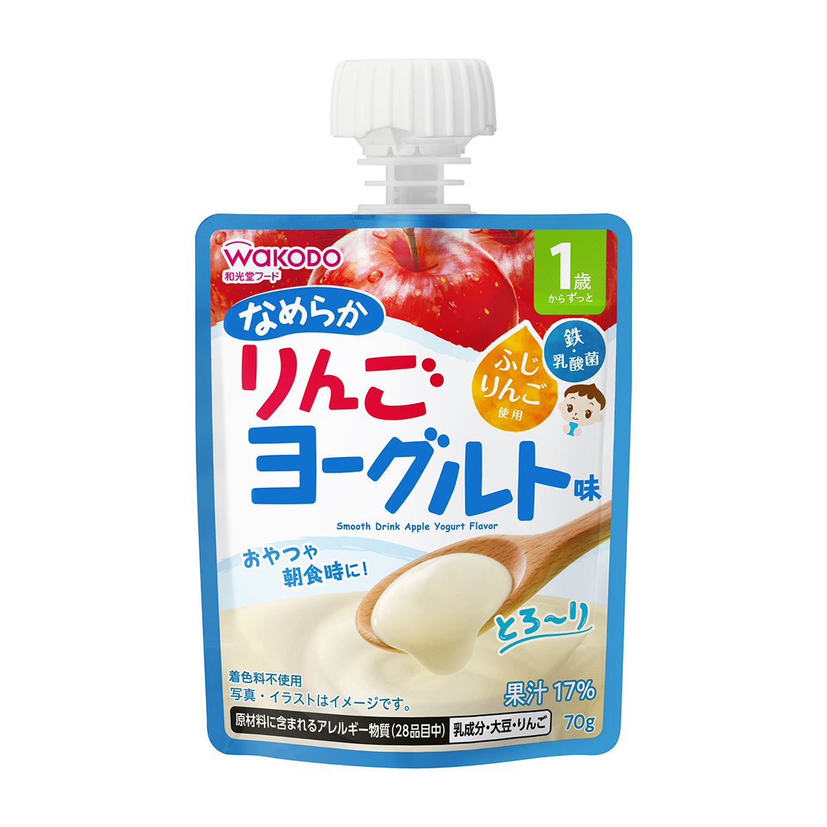 WAKODO Jelly Drink - Smooth Apple Yogurt Flavor 70g (For 1 Year Olds)