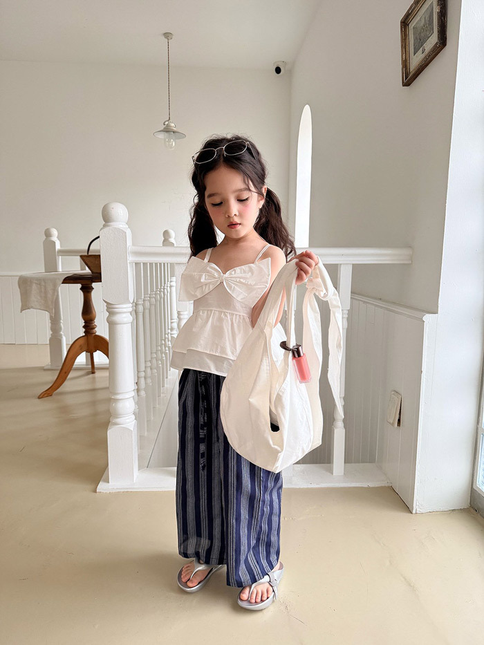 正韓夏CCOMMA 兩色直條慵懶直筒褲