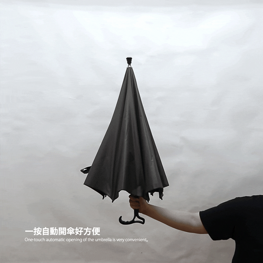 一按自動開傘好方便, One-touch automatic opening, 25吋自動開直傘推薦: 戶外緊急防雨, 單手操作雨傘, 10骨穩固支撐, 懶人必備自動傘。