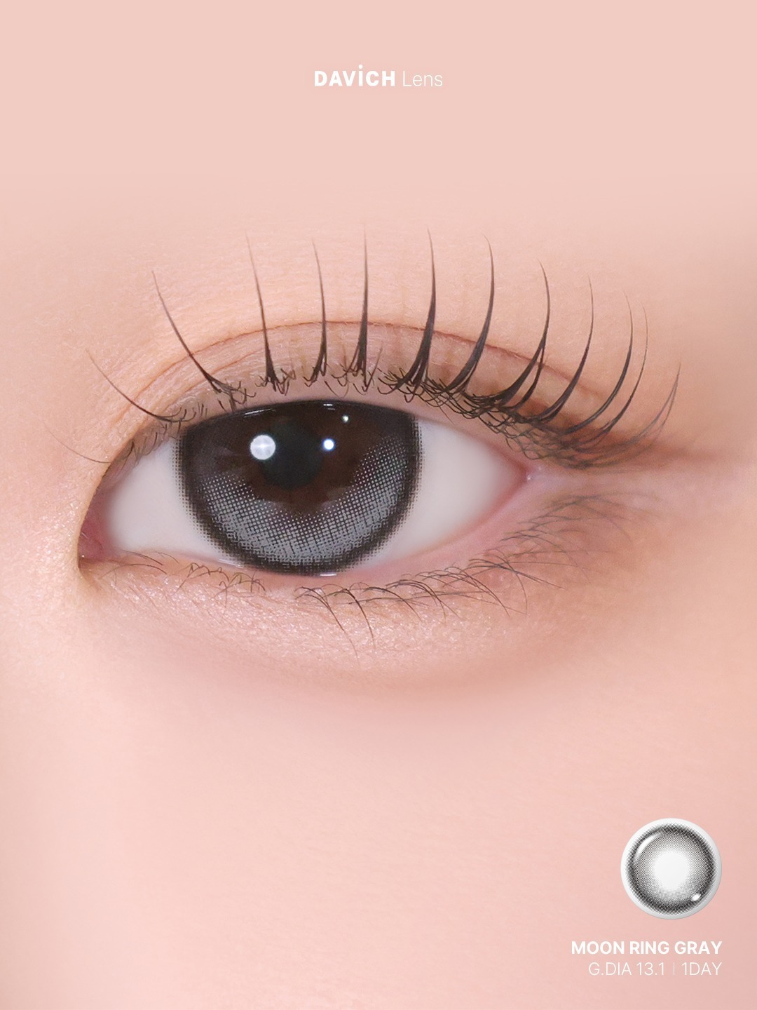 [日拋] DAVICHLENS Moon Ring 1 Day Gray｜日拋彩妝隱形眼鏡｜每盒30片