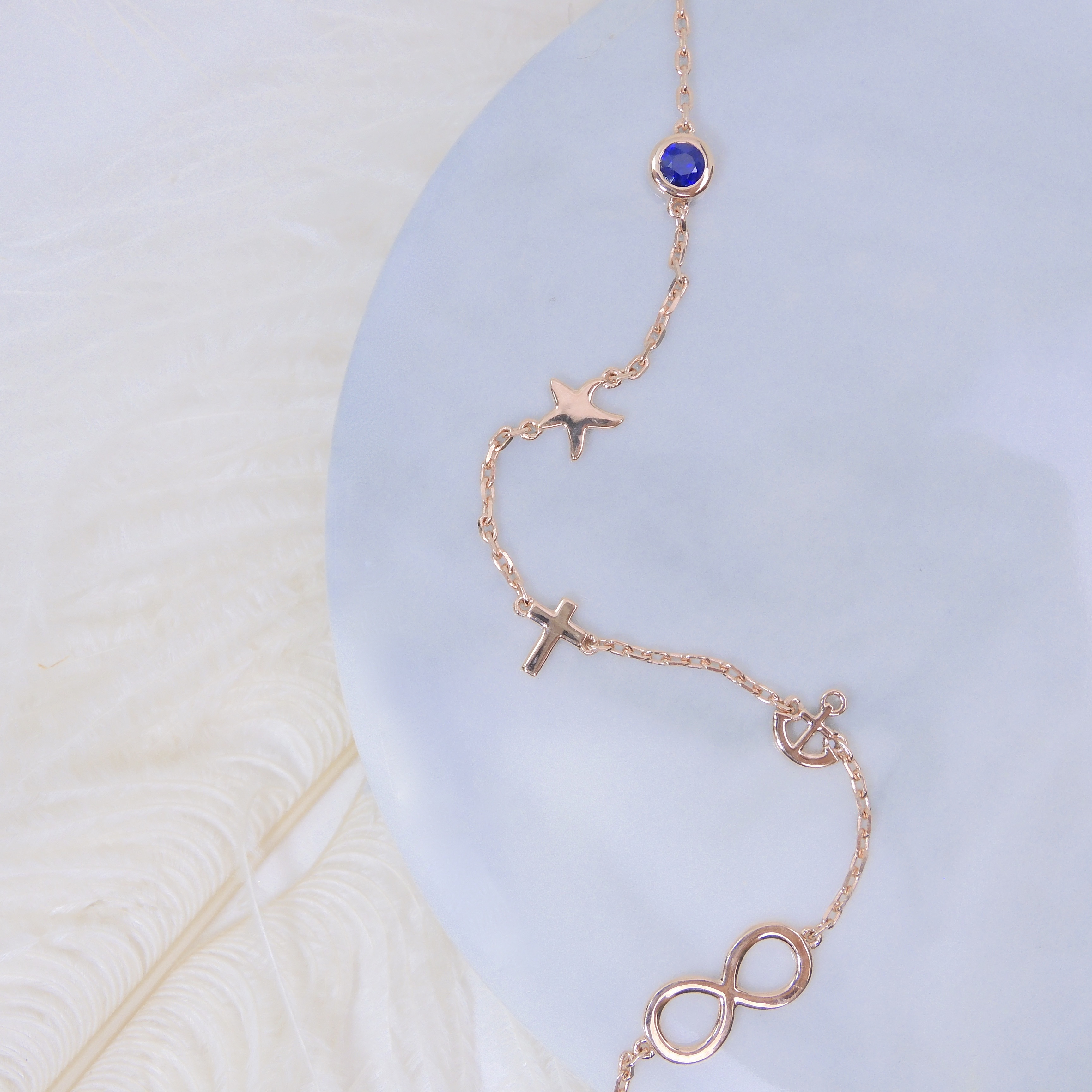 Bespoke 14K Gold 0.16ct Sapphire Bracelet