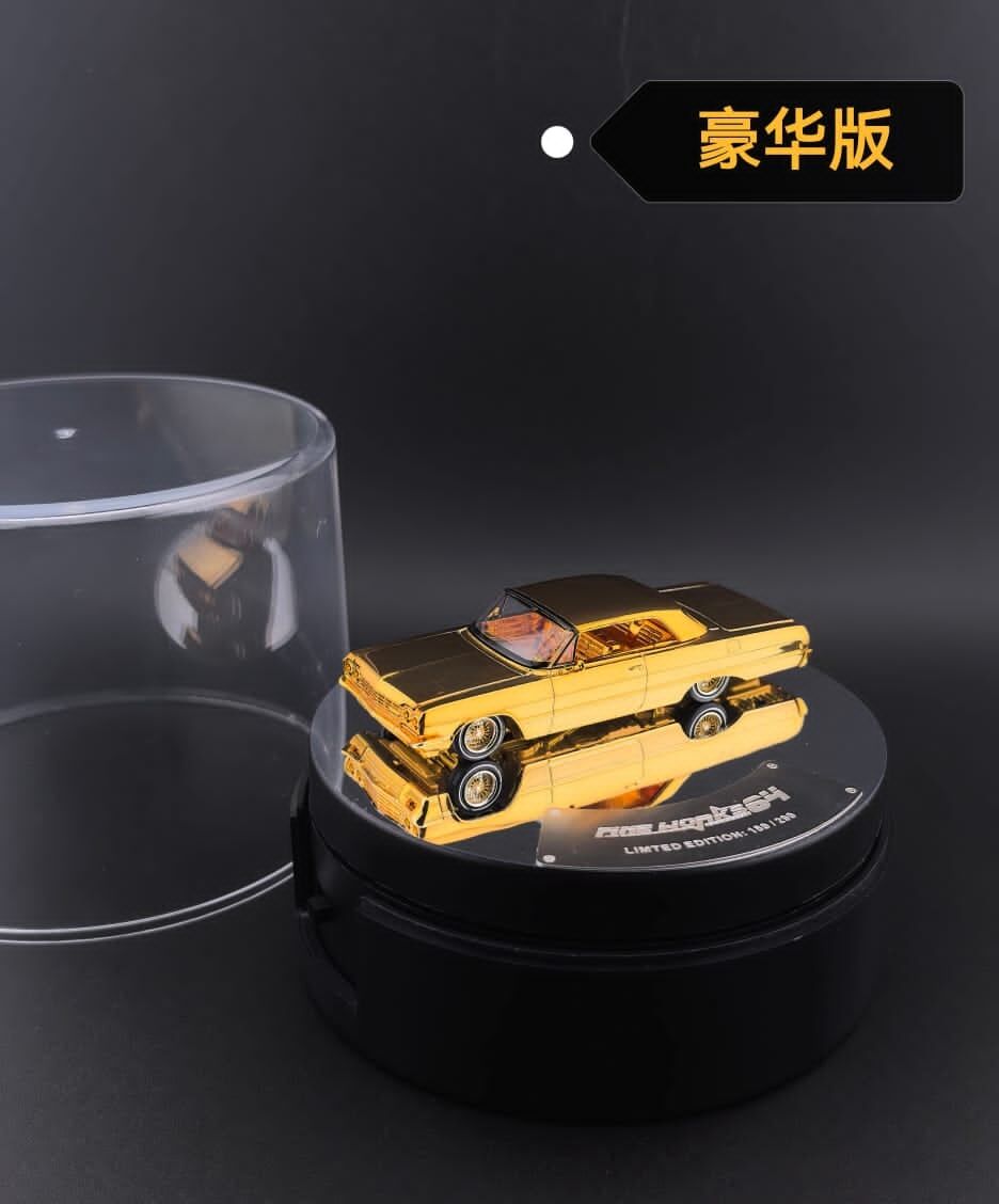 預訂:1/64 FineWorks64 Chevrolet Impala Chrome Gold Deluxe Version (FWCICGD )