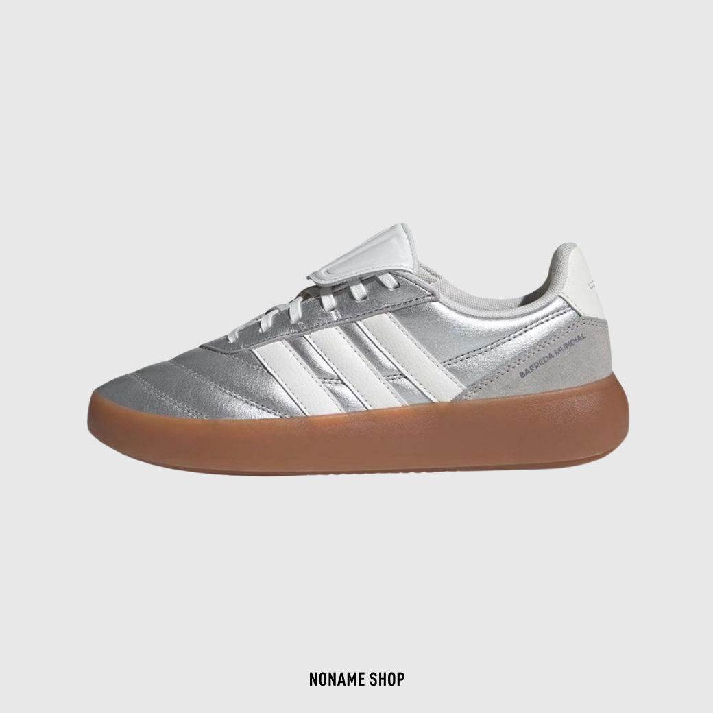 ADIDAS BARREDA MUNDIAL 復古銀 焦糖底 翻鞋舌 復古 增高 德訓鞋 (女款)