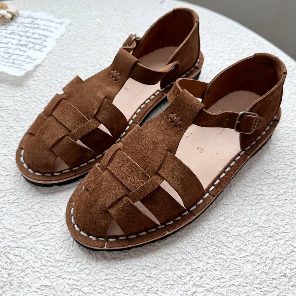 STEVE MONO 麂皮編織鞋 Artisanal Sandals 10/01 sandalwood