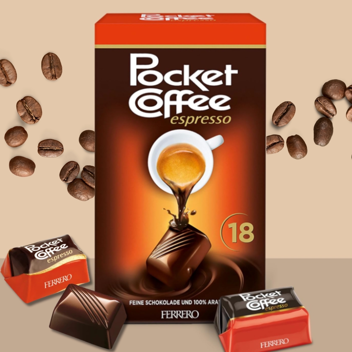 Ferrero 費列羅口袋咖啡巧克力濃縮咖啡口味 - 18粒裝 225g