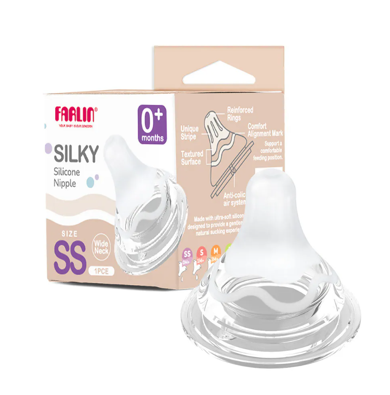 Farlin  Silky 2.0超柔力寬口矽膠奶嘴(SS~LL)