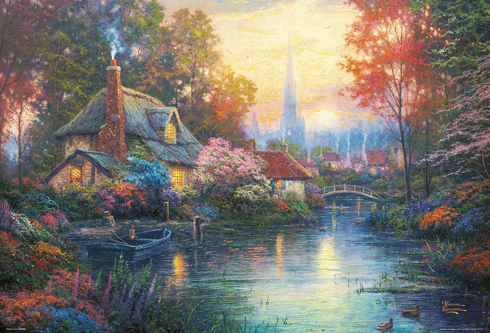 花卉小屋 (畫布紋理)