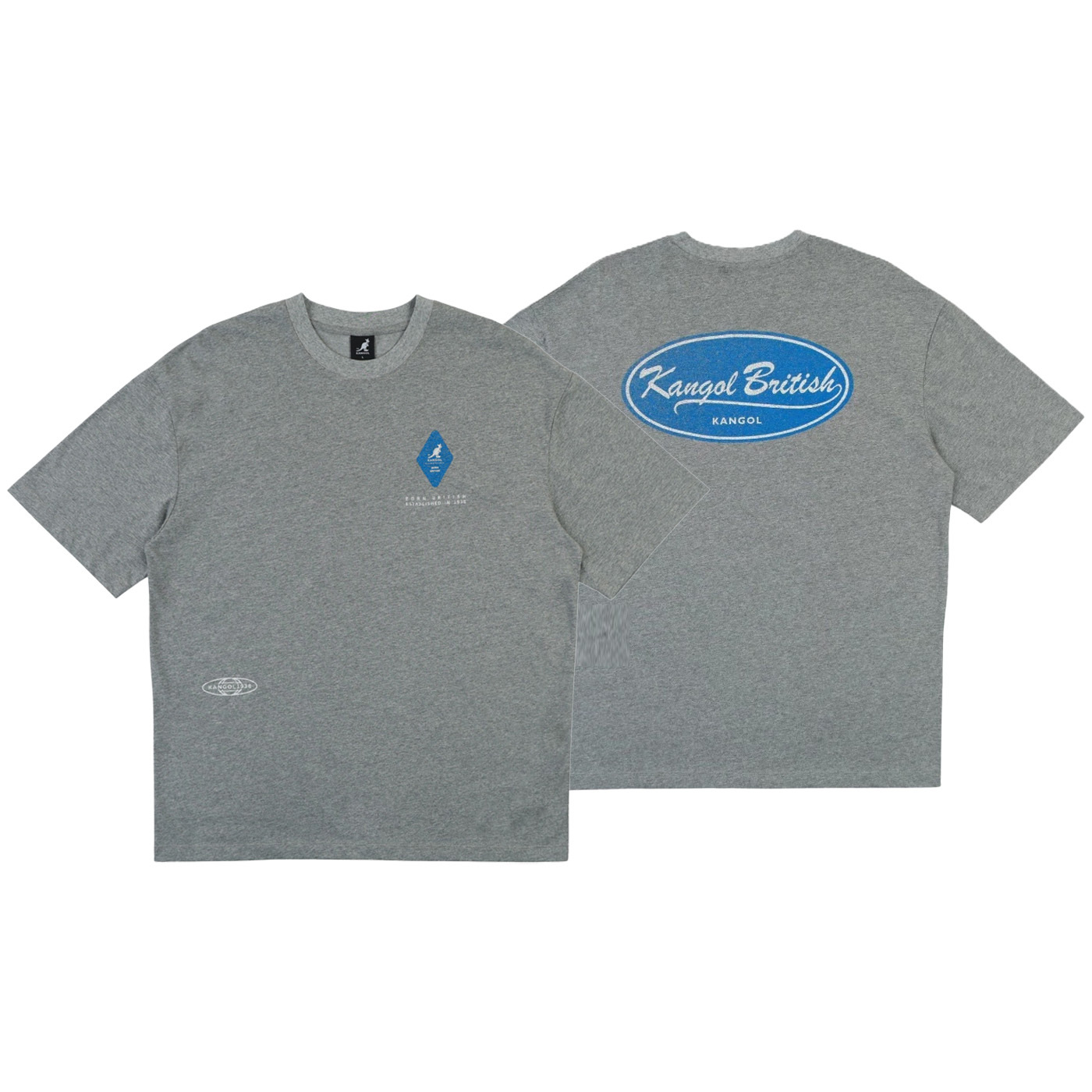男女款 KANGOL TEE 黑色 灰色 英國 袋鼠 中性 落肩 涼感 印花 短T【66251012】