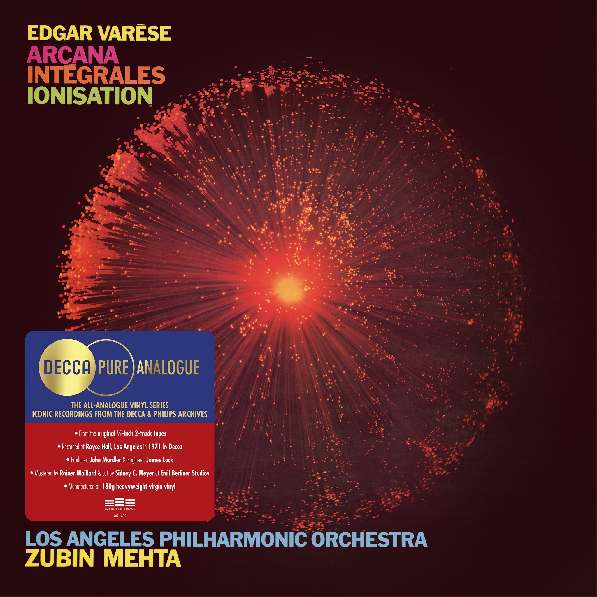 Varèse: Arcana, Intégrales, Ionisation Los Angeles Philharmonic, Zubin Mehta LP