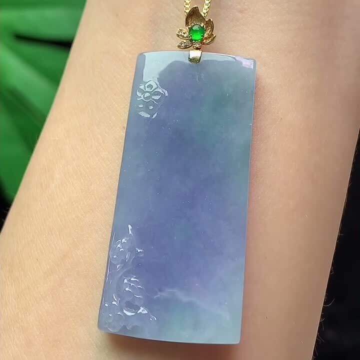 翡翠紫羅蘭特色無事牌,天然翡翠A玉, 緬甸玉, Jade, Jadeite