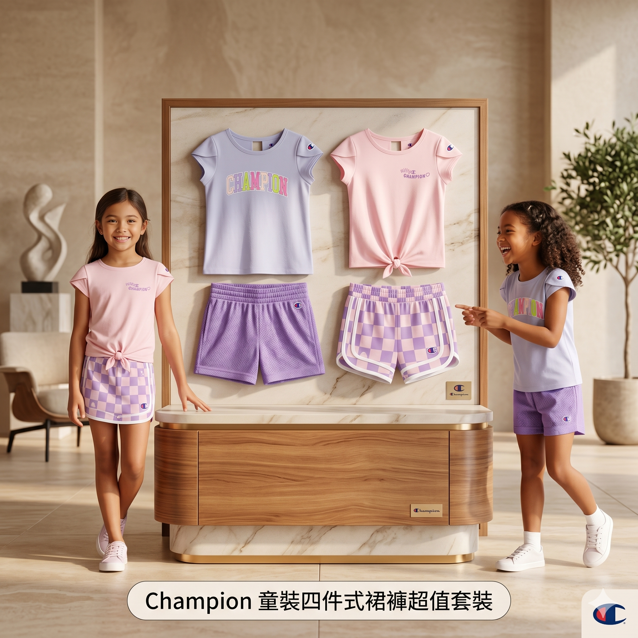 【預購】Champion  H051201 童裝四件式裙褲超值套裝