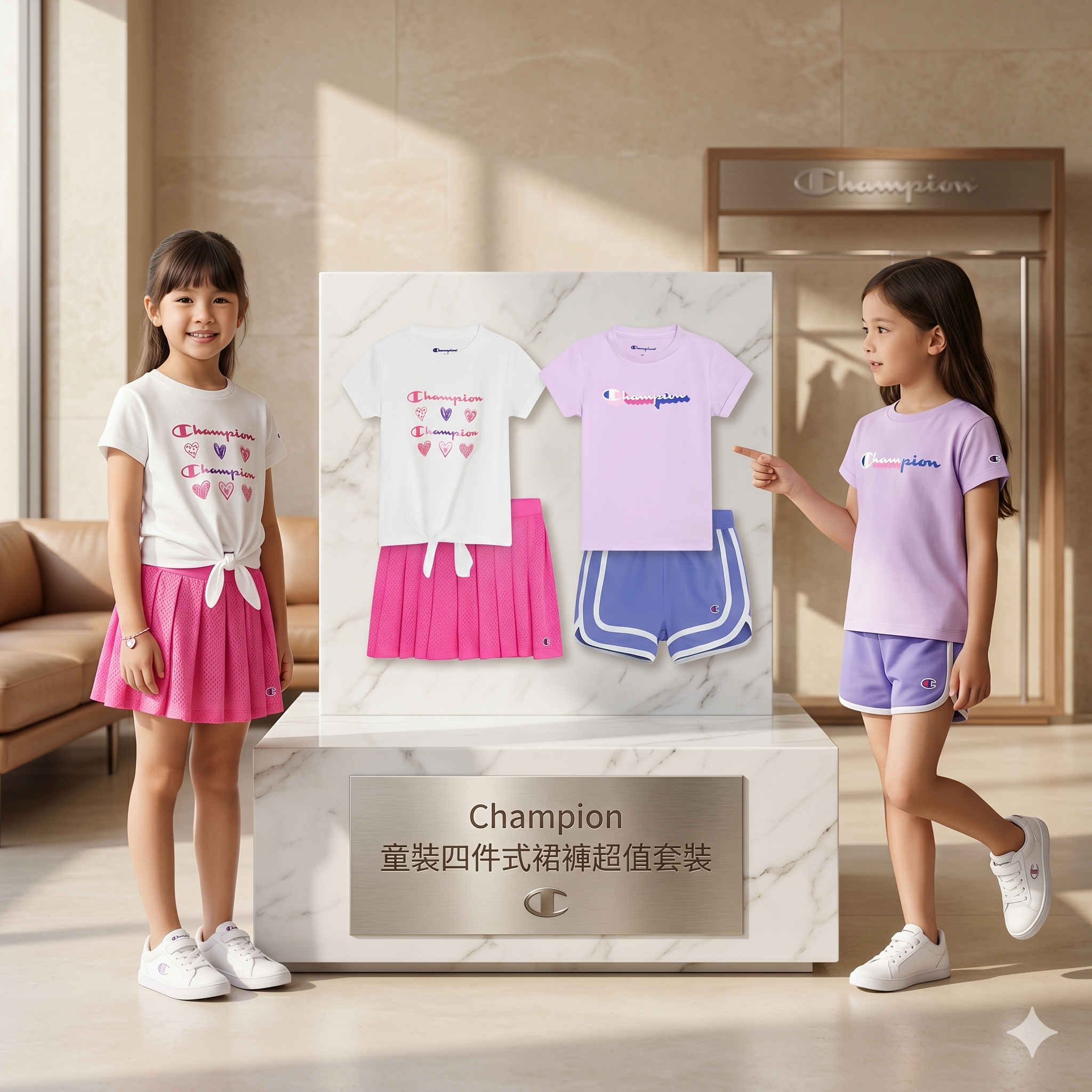 【預購】Champion  H051201 童裝四件式裙褲超值套裝