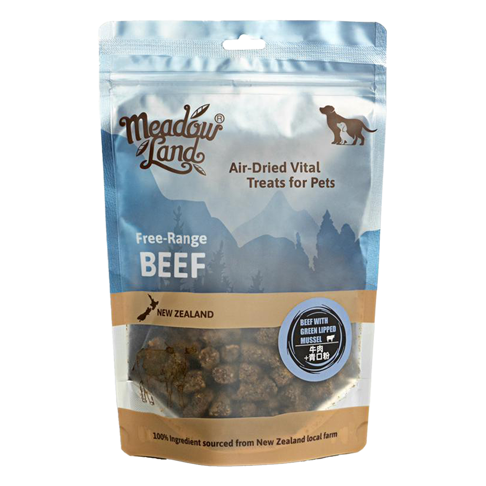 Meadowland 風乾牛肉+青口零食 150g (貓狗可食) (Exp: Dec-2027)