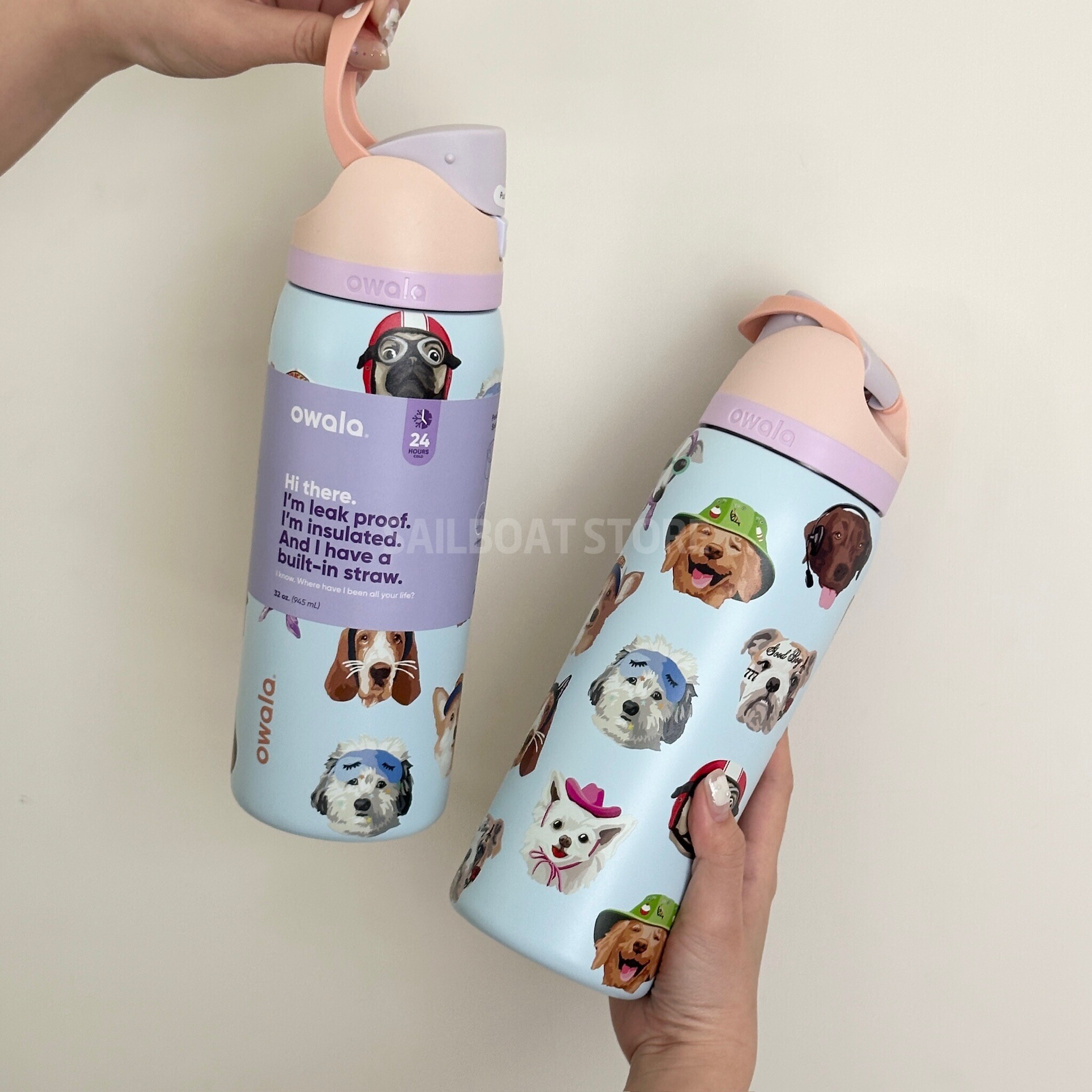 #現貨 🇺🇸美國Owala UO Exclusive 狗狗拼貼 FreeSip 32oz 保溫水壺