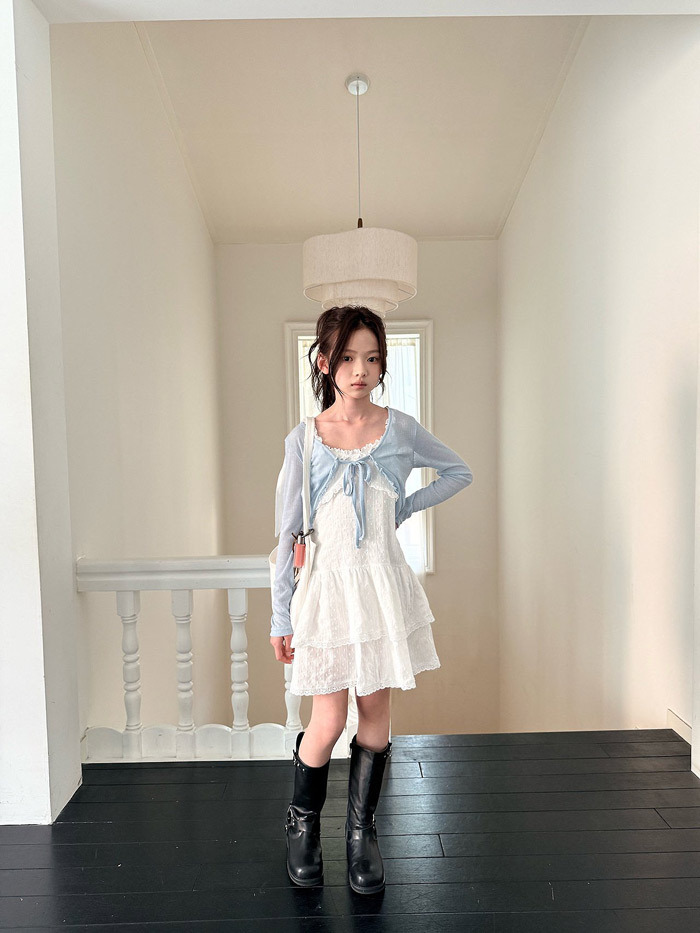 正韓夏CCOMMA 兩色綁帶罩衫