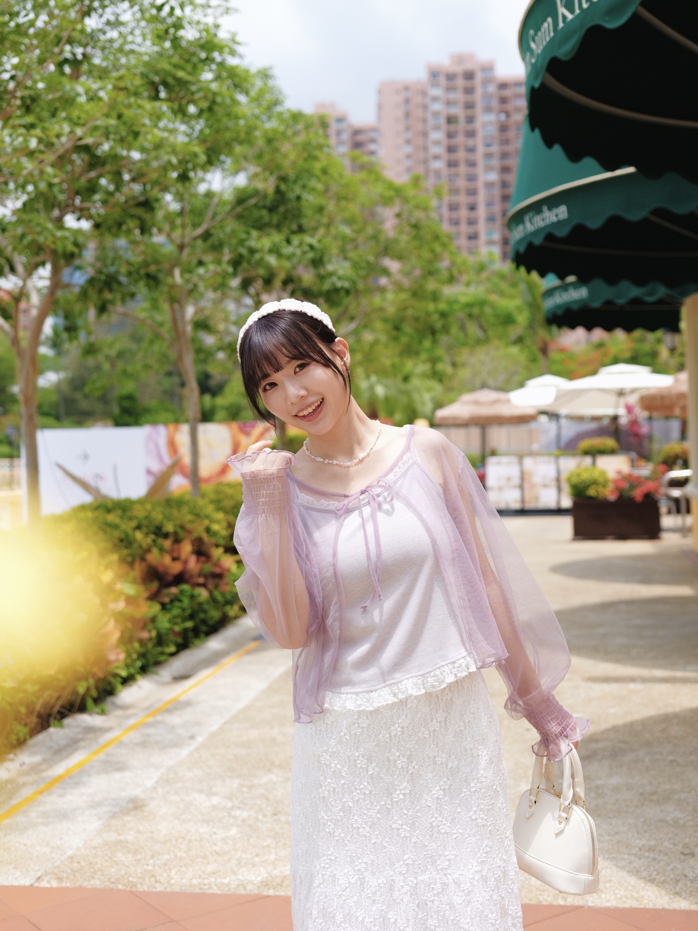 三色 / 網紗荷葉束袖外套 / Sheer Mesh Smocked Cuff Cardigan