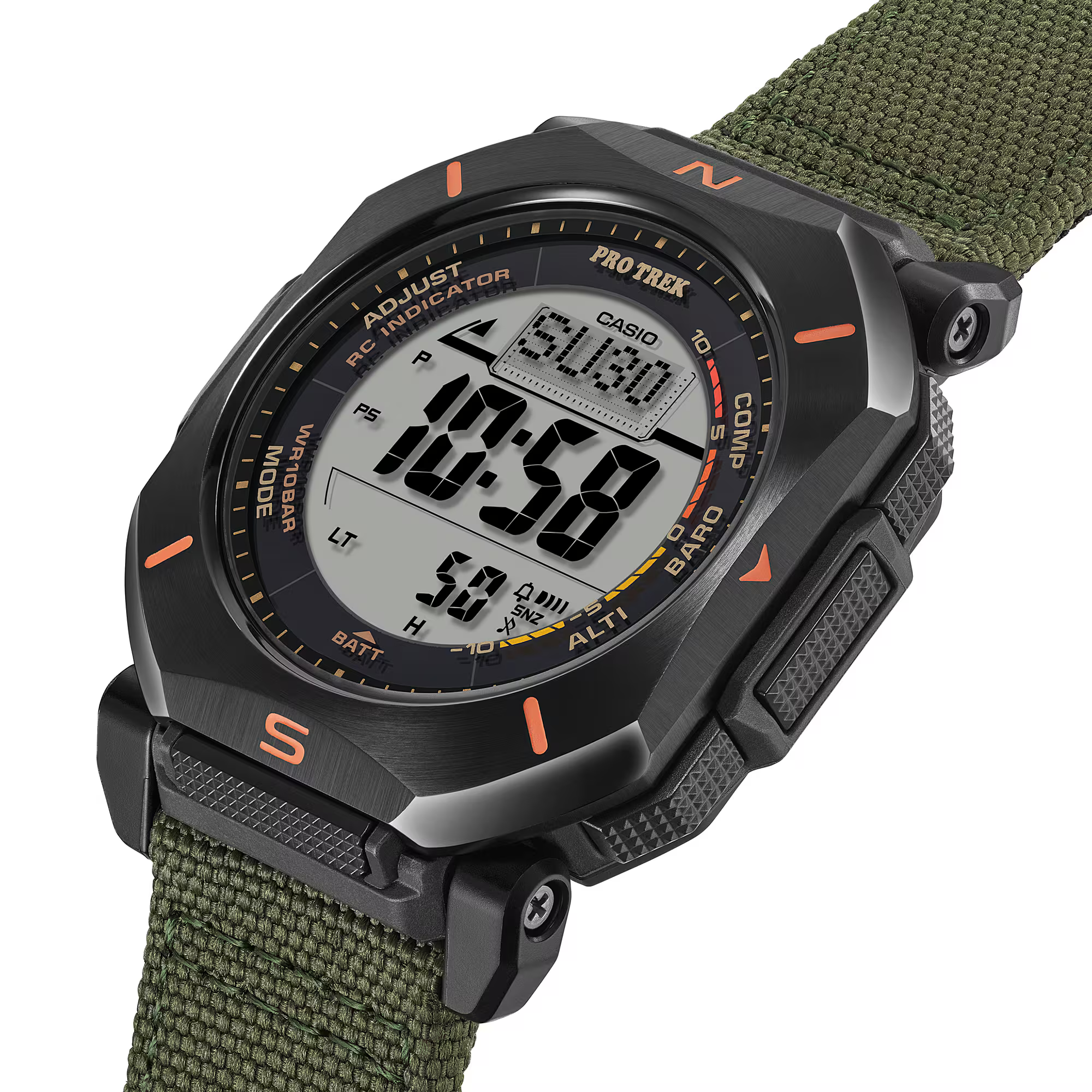 萬年鐘錶 - CASIO 卡西歐 PRO TREK  登山者藍芽太陽能電波方位、氣壓、高度、溫度三重感應器登山錶  PRW-69YB-3  錶徑 : 46.4 mm