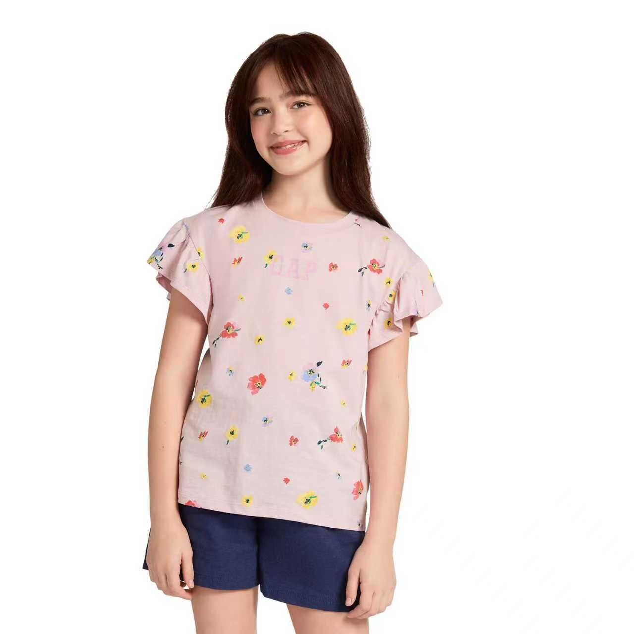 【預購】Gap H051219 女童純棉圖騰短袖 T 恤